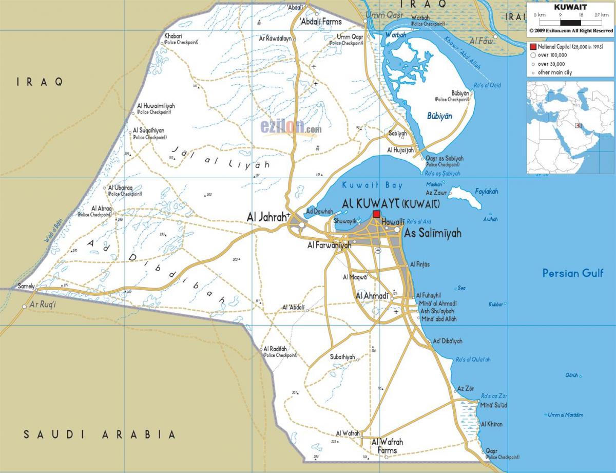 город Кувейт карта автомобильных дорог