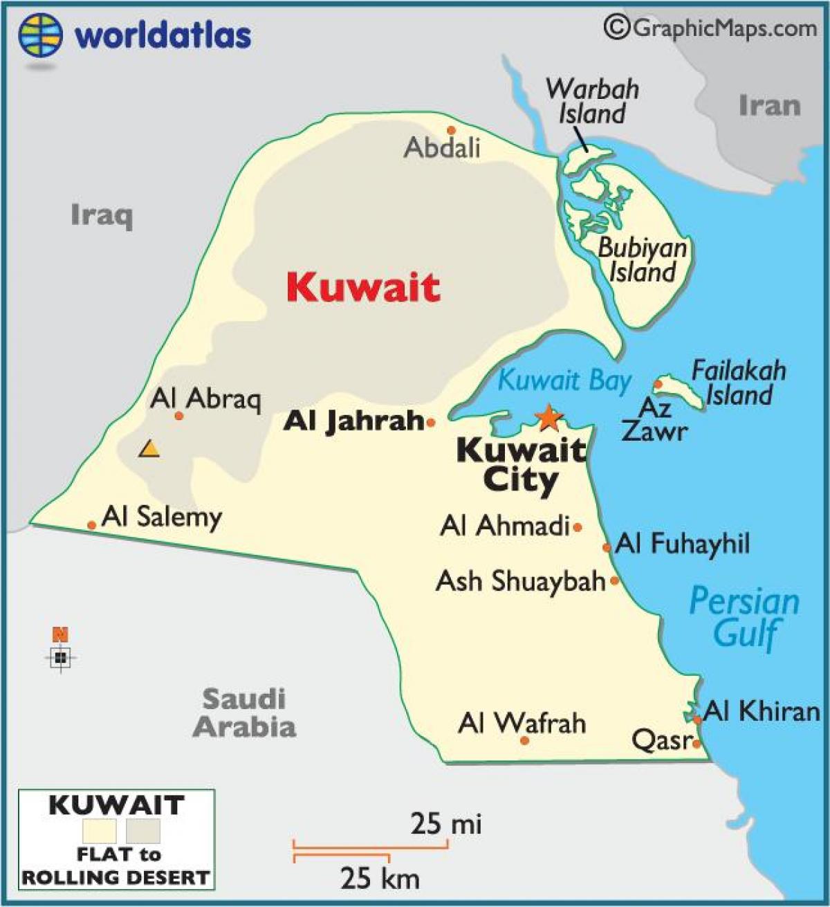 Кувейт полной карте