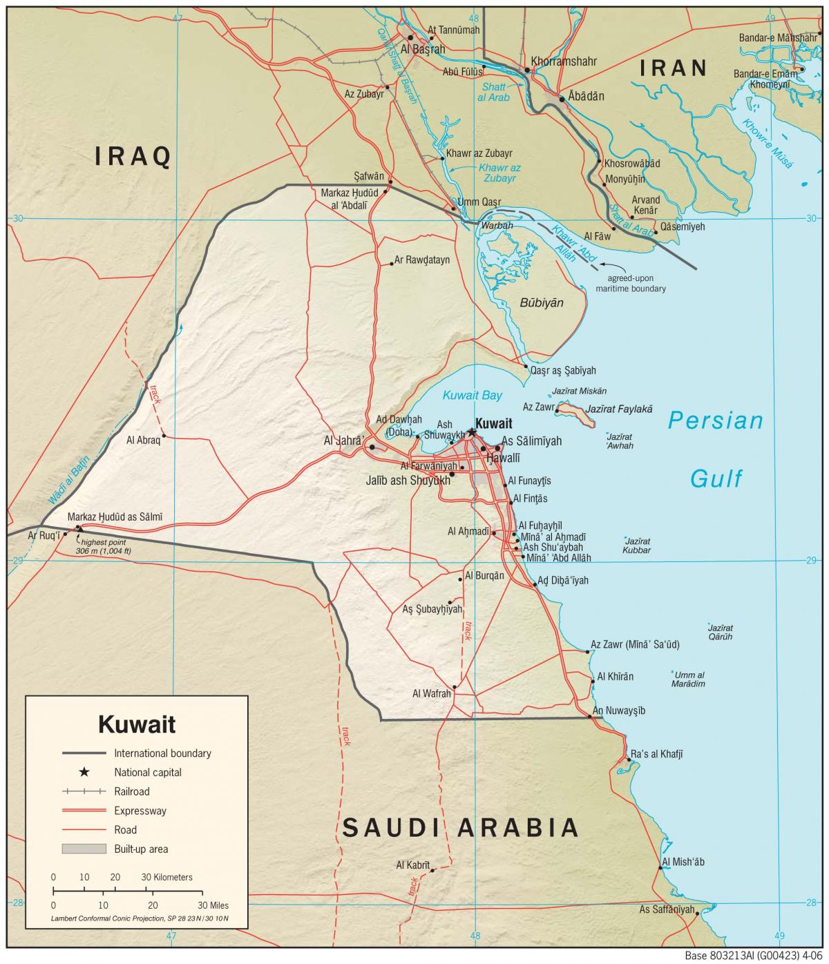 Кувейт расположение карте 