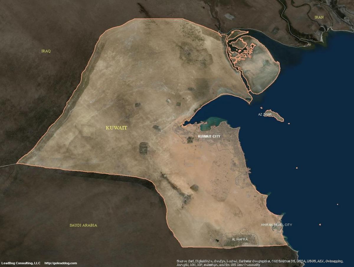 карта Кувейт спутниковое