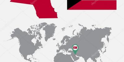 Кувейт на карте мира карта